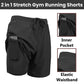 3-Pack Men's 2 in 1 Stretch Active Quick Dry Gym Running Shorts With Liner