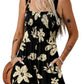 🏝️LAST DAY SALE 50% OFF💃Women's Summer Square Neck Sleeveless Loose Casual Short Smocked Romper