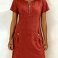Spring Hot Sale 50% OFF!!🌿🌸Women's Half-Zip Button Pocket Dress