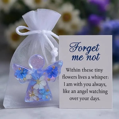 🔥Last Day: BUY 2 GET 1 FREE - 🪽Forget Me Not Dried Flower Angel Keepsake - Timeless Gift for Remembrance, Comfort & Hope