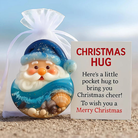 🔥LAST DAY 50% OFF - 🎅✨Sea Glass Santa Pocket Hug – Christmas Warmth in Your Hands! 🎄