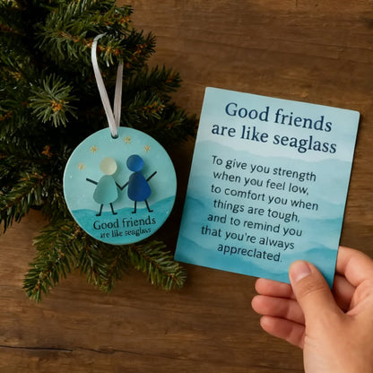 🎄Christmas Gift--🌊"Good Friends Are Like Seaglass" Keepsake Gift