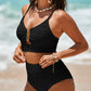 💥LAST DAY 49% OFF💥2 Piece Bikini Set U-Wire Cutout Swimsuit High Waisted Textured