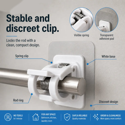 🔥Nail-Free Adjustable Curtain Rod Hooks