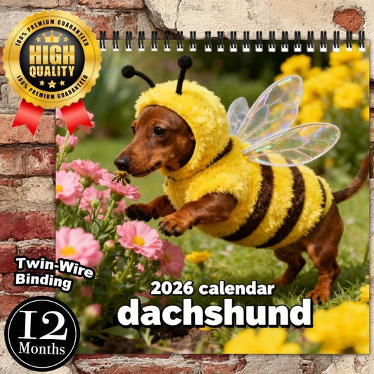 🎄Christmas Sale 50% OFF🌟🐶2026 Dachshund Wall Calendar – Cute Sausage Dog 12-Month Planner for Dog Lovers