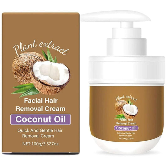 🥳2026 HOT SALE🥳💞50K+ SOLD!🥥Coconut Oil Facial & Body Hair Removal Cream – Gentle & Moisturizing