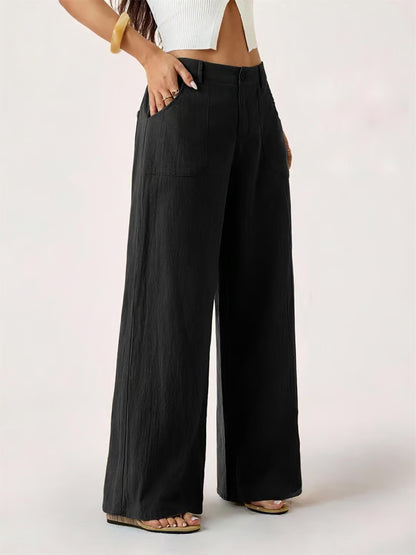 🔥LAST DAY 49% OFF ☀️🛍️Women's Summer Classical Cotton-Linen Lightweight Palazzo Pants