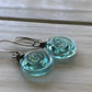 🌊LAST DAY 60% OFF - Recycled Glass Spiral Earrings: Upcycled Mason Jar Dangles