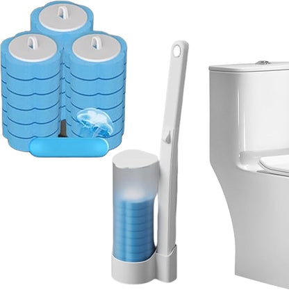 🔥Disposable Toilet Cleaning System:🚽✨Toilet Brush & Holder Kit with 24PCS Pre-Soaked Cleaner
