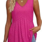 2026 Women's Flowy Peplum Tank Top – V Neck Sleeveless Stretchy Summer Top