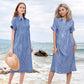 🌸Spring Sale-49% Off💃Striped Lapel Button Down Shirt Dress | With Functional Pockets