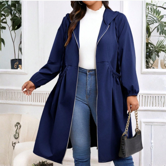 🎁Christmas Hot Sale 50% OFF🧥Casual Plus Size Drawstring Zip-Up Long Sleeve Hooded Coat