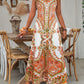 💥LAST DAY SALE 60% OFF🎁Women’s Retro Print V-Neck Sleeveless Maxi Dress