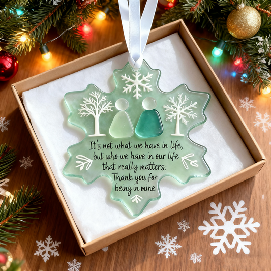 🌊Snowflake-Shaped Sea Glass Thank You Keepsake❄✨ Shaped by Nature & Crafted by Hand!