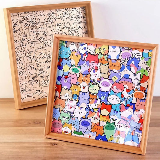 Free Shipping🧩Wooden Coloring Puzzle 🎨With coloring pens