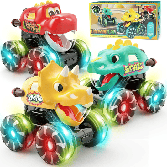 🔥Press & Go Dino Truck Toy with Motion Activated Light for Toddlers🎁Best Birthday Gifts for Baby