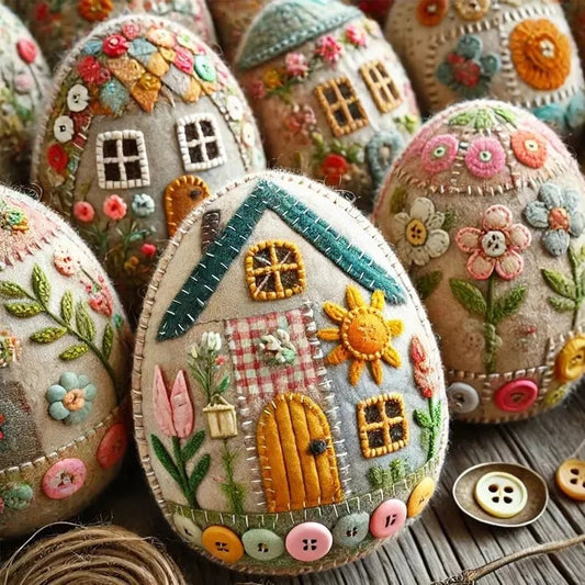 🏡LAST DAY SAEL 60% OFF!!✨🥚Patchwork Felt Egg House DIY Kit