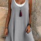 🌟LAST DAY SALE: ONLY ￡10.99!!🎁💃Women's Casual Loose Sleeveless Fake Two Piece Tank Dress