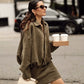 Trendy Autumn Military Short Jacket for Women