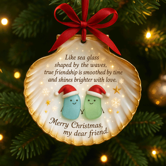 🔥Last Day: BUY 2 GET 1 FREE 💝Sea Glass Shell Friendship Ornament