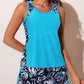 ☀️2026 HOT SALE 49% OFF👙🌸Blouson Tankini Swimsuits for Women Tummy Control Two Piece Bathing Suits with Sporty Pockets Swim Shorts