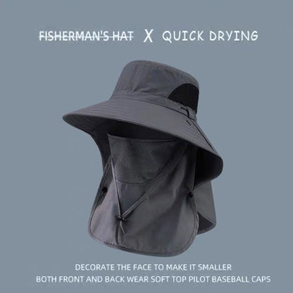 ☀️2026 HOT SALE 49% OFF🧢Wide Brim Sun Protection Hat with Removable Face&Neck Flap Cover for Men Women