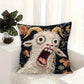 🐐Funny Screaming Goat Pillowcase - Short Plush Abstract Animal Print, Zipper Closure Home Party Decor