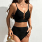 💥LAST DAY 49% OFF💥2 Piece Bikini Set U-Wire Cutout Swimsuit High Waisted Textured
