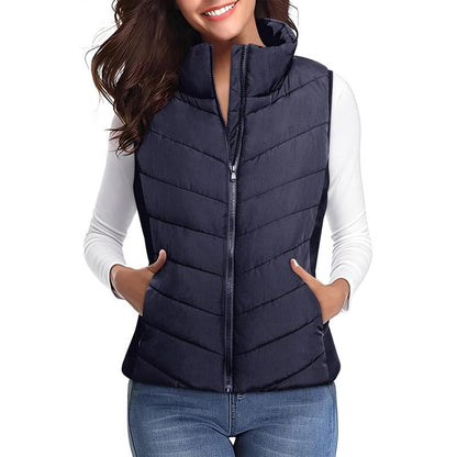 LAST DAY PROMOTION - 50%OFF🔥✨️Cozy Without Bulk: Puffer Vest Women Sleeveless Zip Up Outerwear