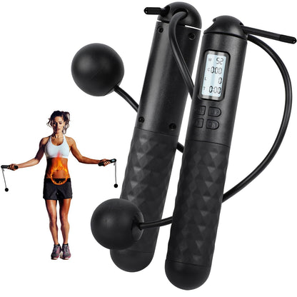 ⏳LAST DAY SALE 70% OFF!🎁Skipping Rope with Counter, Cordless Jump Rope, Smart Weighted Jump Rope
