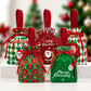 🍎Christmas Velvet Gift Bags, Drawstring Pouches with Handle, Xmas Santa Treat Sacks for Christmas Eve Apple, Candy & Small Gifts