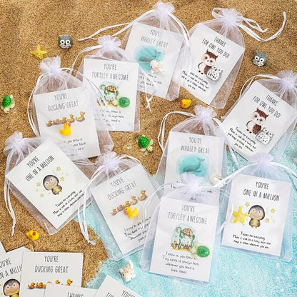 🎁Employee Appreciation Gifts – Funny Resin Animals with Thank You Cards
