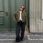 Trendy Autumn Military Short Jacket for Women