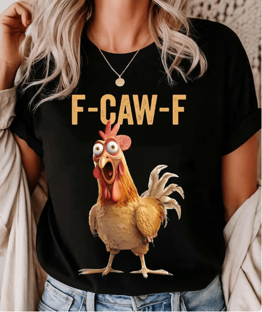 🔥LAST DAY SALE 60% OFF!!💥Only £9.99!!🐓F-Caw-F😍Humorous Chicken Pattern T-Shirt🖤