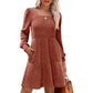 🔥LAST DAY SALE 60% OFF!!💥🍂Womens Square Neck Long Sleeve Fall Dresses Casual Babydoll Sweater Dress🍂