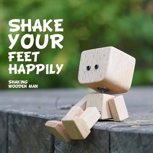 Handmade Charming Little Wooden Figure That Sways with 12PCS Magnetic Expressions