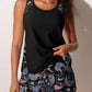 ☀️2026 HOT SALE 49% OFF👙🌸Blouson Tankini Swimsuits for Women Tummy Control Two Piece Bathing Suits with Sporty Pockets Swim Shorts
