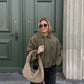 Trendy Autumn Military Short Jacket for Women