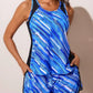 ☀️2026 HOT SALE 49% OFF👙🌸Blouson Tankini Swimsuits for Women Tummy Control Two Piece Bathing Suits with Sporty Pockets Swim Shorts