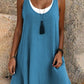 🌟LAST DAY SALE: ONLY ￡10.99!!🎁💃Women's Casual Loose Sleeveless Fake Two Piece Tank Dress