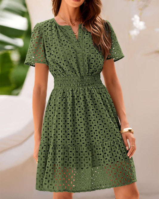 🌊SUMMER HOT SALE 50% OFF 💖Women V Neck Lace A Line Summer Dress