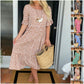 🎁🔥LAST DAY 50% OFF -💥Round Neck Polka Dot Print Midi Dress