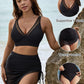 Mesh High Waisted Tummy Control Sarong Wraps Bikini Set