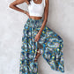 ⏳Limited-time 50% OFF⏰Casual Floral Print Shirred Wide Leg Skirt Pants
