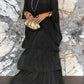 Elegant Round Neck Mesh Floral Layered Dress