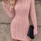 ⏰💃Last Day 50% OFF❄️🖤Women's Winter Plain Round Neck Cable Knit Bodycon Sweater Dress