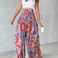 ⏳Limited-time 50% OFF⏰Casual Floral Print Shirred Wide Leg Skirt Pants
