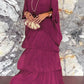 Elegant Round Neck Mesh Floral Layered Dress