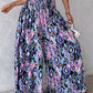 ⏳Limited-time 50% OFF⏰Casual Floral Print Shirred Wide Leg Skirt Pants
