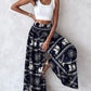 ⏳Limited-time 50% OFF⏰Casual Floral Print Shirred Wide Leg Skirt Pants